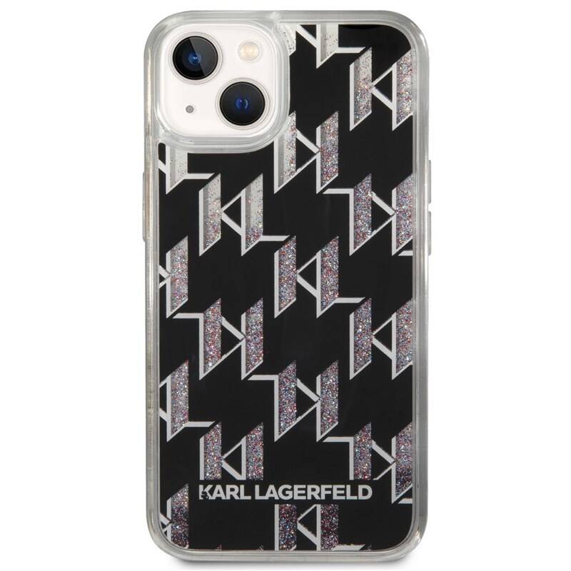 Obrázok Karl Lagerfeld Monogram Liquid Glitter Zadní Kryt pro iPhone 14 Plus Black