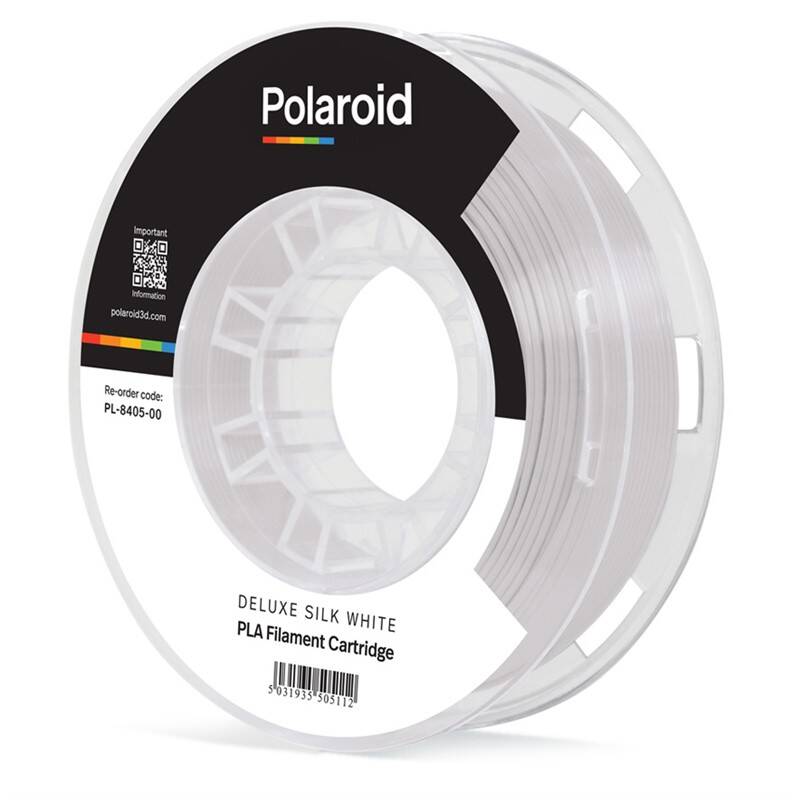 Obrázok Polaroid 250g Universal Deluxe Silk PLA Filament Material - White 3D-FL-PL-8405-00