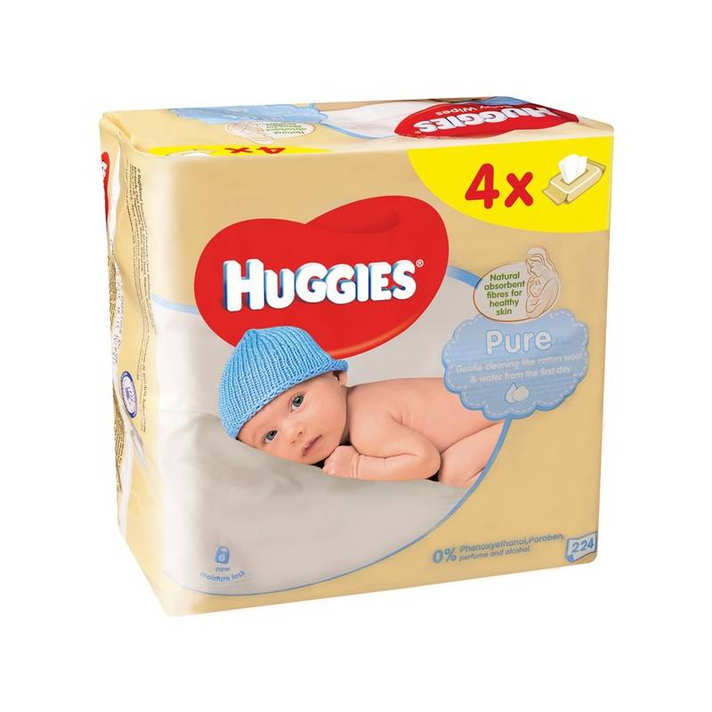 Obrázok Huggies wipes quad (4x72) pure