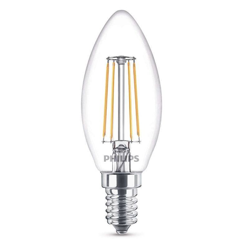 Obrázok Philips LEDClassic Filament Retro sviečka 4-40W, E14, 2700K, číra (929001258001)