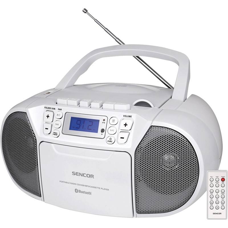 Rádiomagnetofón s CD Sencor SPT 3907 W biely