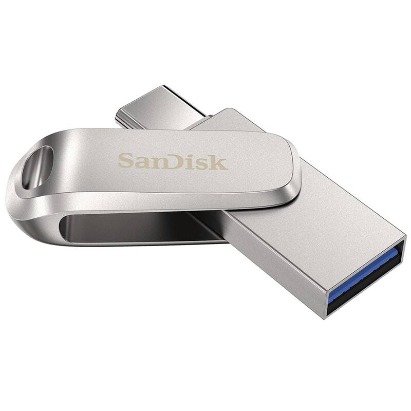 USB flashdisk SanDisk Ultra Dual Luxe 64GB USB/USB-C (SDDDC4-064G-G46) strieborný