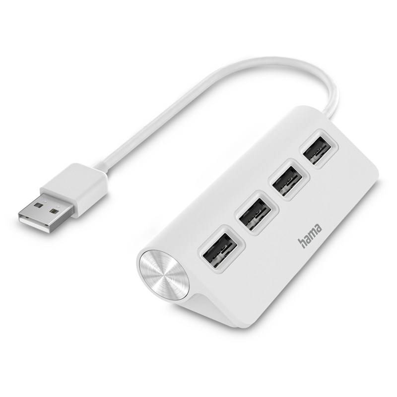 USB Hub Hama 4x USB 2.0 (200120) biely