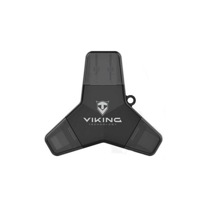 USB flash disk Viking 64GB, USB/USB-C/Micro USB/Lightning (VUFII64B) čierny