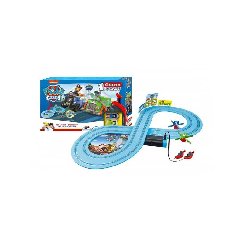 Obrázok CARRERA FIRST AUTODRAHA PAW PATROL 2,4M PLAST +2 AUTA NA BAT. V KRABICI 50X30X7CM /54663040/