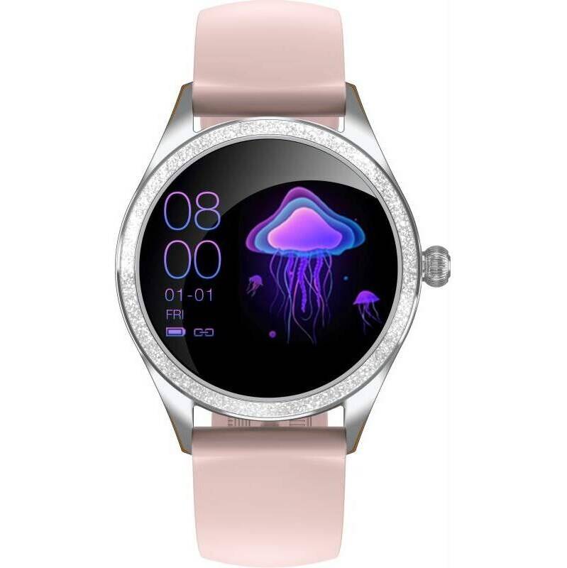 Obrázok ARMODD Candywatch Crystal 2 strieborné s ružovým remienkom (9024)