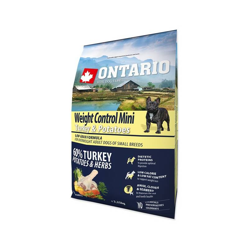 Obrázok Ontario Mini Weight Control Turkey & Potatoes 2,25kg