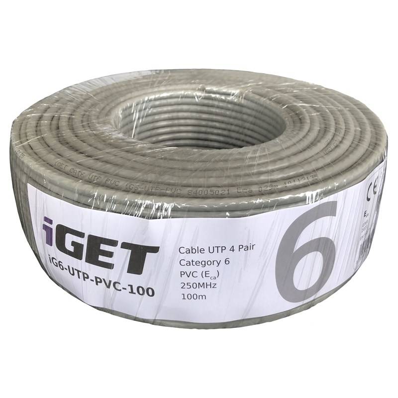 Kábel iGET Cat.6 UTP PVC Eca 100m/rola (84005021)