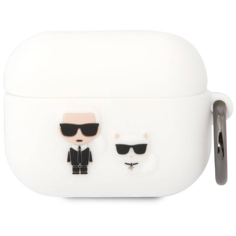 Obrázok Karl Lagerfeld and Choupette Silikonové Pouzdro pro Airpods Pro White