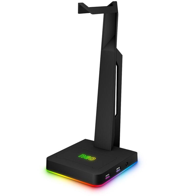 Stojanček Connect IT NEO Stand-It RGB na slúchadlá + USB hub (CHX-3590-BK) čierny