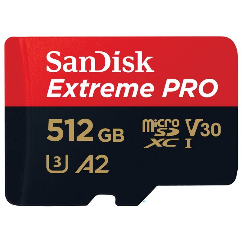 Pamäťová karta SanDisk Micro SDXC Extreme Pro 512GB UHS-I U3 (200R/140W) + adapter (SDSQXCD-512G-GN6MA)