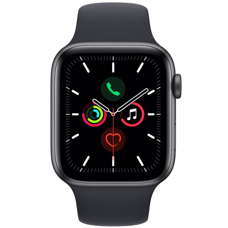 Obrázok Apple Watch SE GPS, 44mm púzdro z vesmírne sivého hliníka - temno inkoustový športový remienok (MKQ63VR/A)