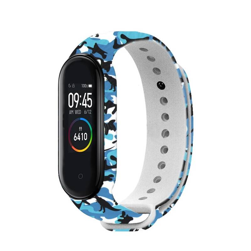 Obrázok RhinoTech na Xiaomi Mi Band 3/4 - maskáčová modro-bílo-černá RTACC133