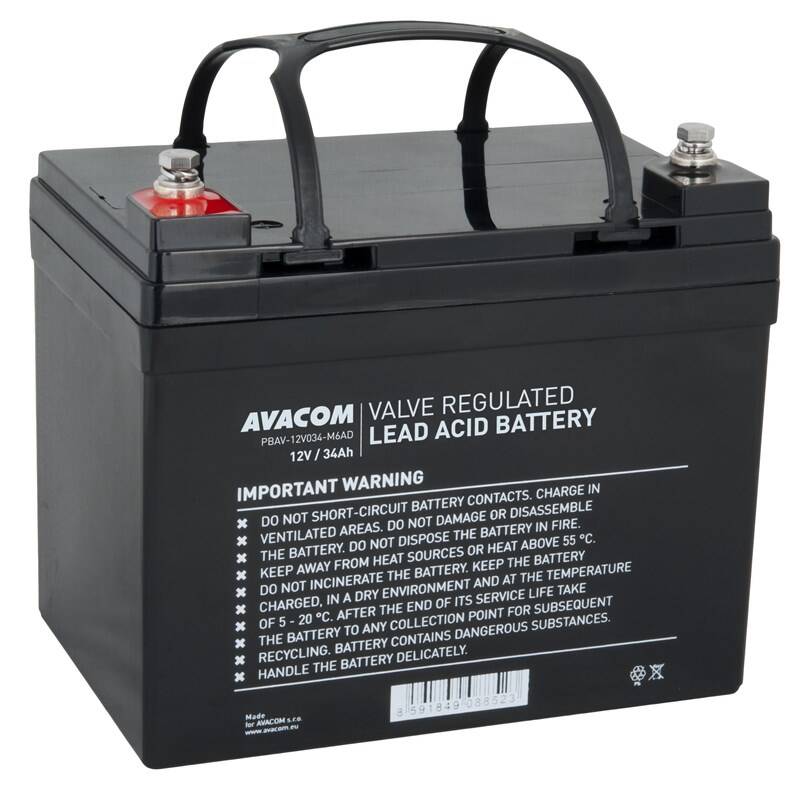 Olovený akumulátor Avacom 12V 34Ah M6 DeepCycle (PBAV-12V034-M6AD)