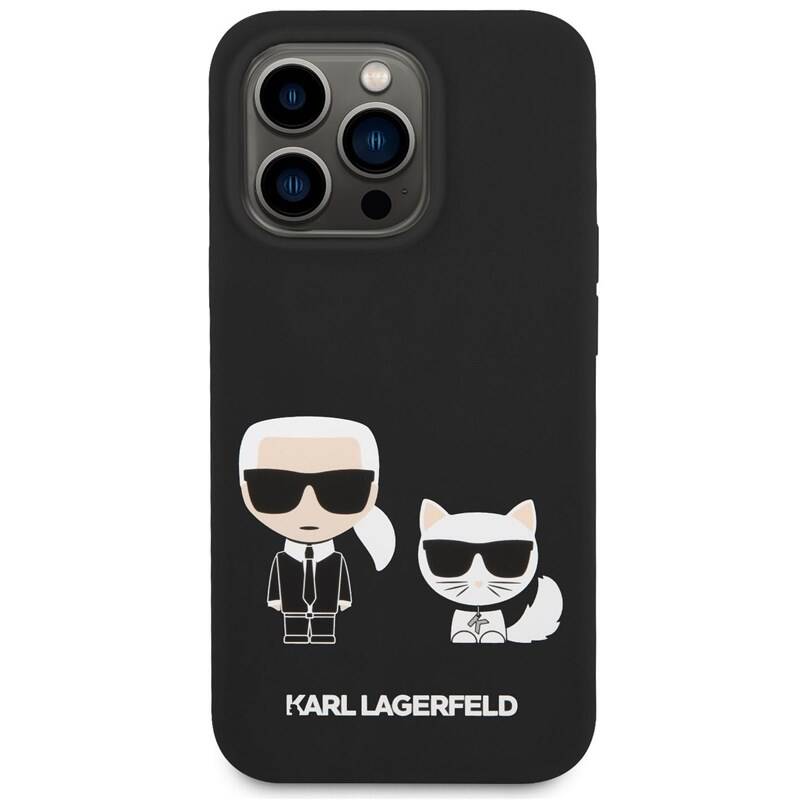 Obrázok Karl Lagerfeld MagSafe Kompatibilní Kryt Liquid Silicone Karl and Choupette pro iPhone 14 Pro Black