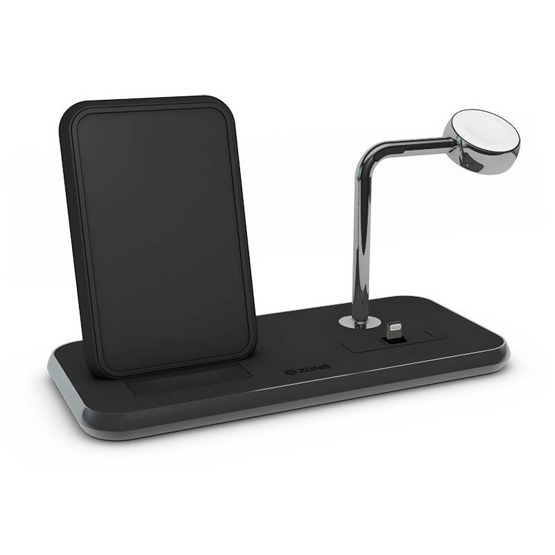 Obrázok ZENS STAND+DOCK+WATCH ALUMINIUM WIRELESSCHARGER - BLACK ZEDC07B