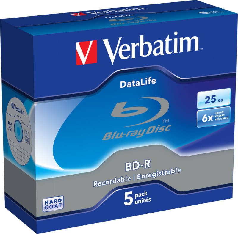 Obrázok Médium Verbatim BD-R BLU-RAY 25GB box 5pck/BAL WORM