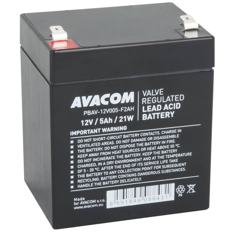 Obrázok Avacom 12V 5Ah F2 HighRate (PBAV-12V005-F2AH)