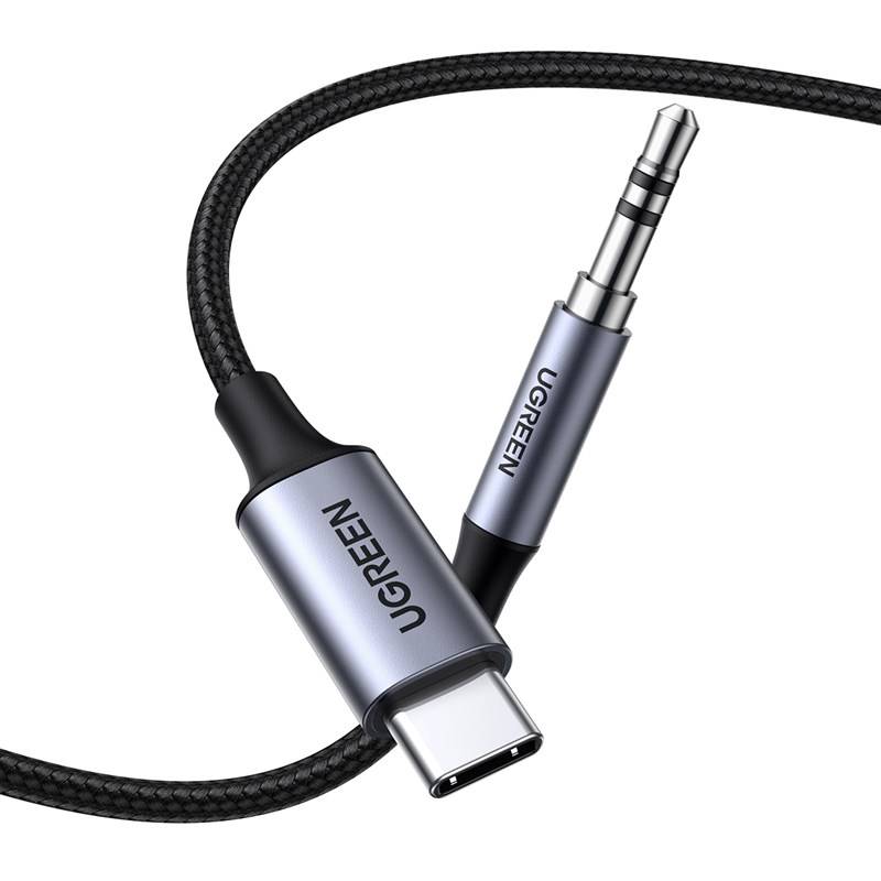 Obrázok Ugreen CM450 audio kábel USB-C / 3.5mm mini jack, sivý