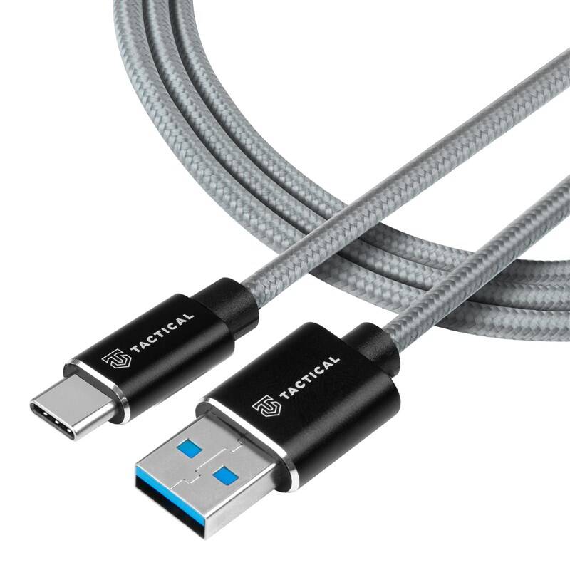 Kábel Tactical Fast Rope Aramid USB-A/USB-C 0,3 m sivý