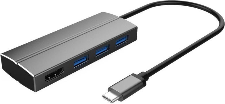 PremiumCord USB-C/HDMI, 3x USB 3.0, černá