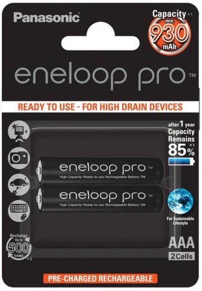 Baterie nabíjecí Panasonic Eneloop Pro AAA, HR03, 930mAh, Ni-MH