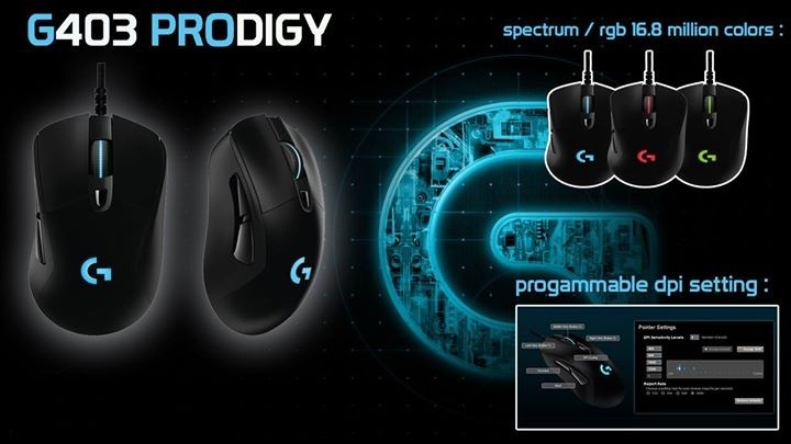 Mys Logitech Gaming G403 Prodigy 910 0044 Cerna Vracene Zbozi Kasa Cz