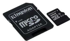 Kingston 32 GB microSD s adaptérem, černá