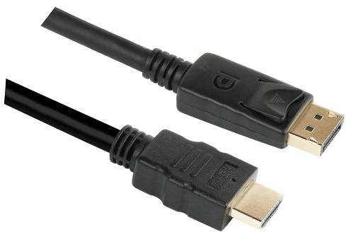 Kabel GoGEN DisplayPort / HDMI, 2m, pozlacený, černý