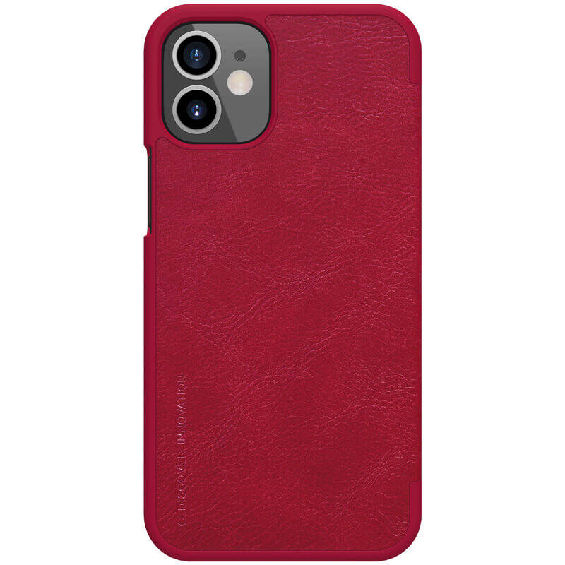 Obrázok Nillkin Qin kožené pouzdro pro Apple iPhone 12 Red (6902048201606)