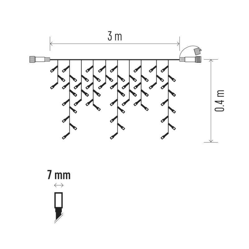 Obrázok Profi LED spojovacia reťaz čierna – cencúle, 3m,studená b. , EM_1534228700