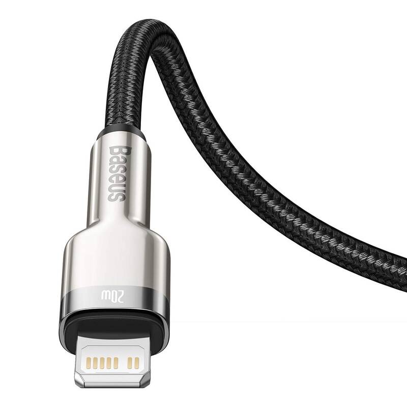 Obrázok Baseus Cafule Series nabíjecí / datový kabel USB-C na Lightning PD 20W 0.25m, černá, CATLJK-01