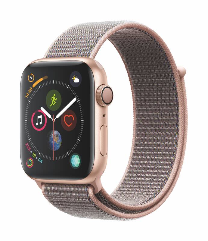 Obrázok Apple Watch Series 4 GPS 44mm pouzdro ze zlatého hliníku - pískově růžový provlékací sportovní řemínek SK verze (MU6G2VR/A)