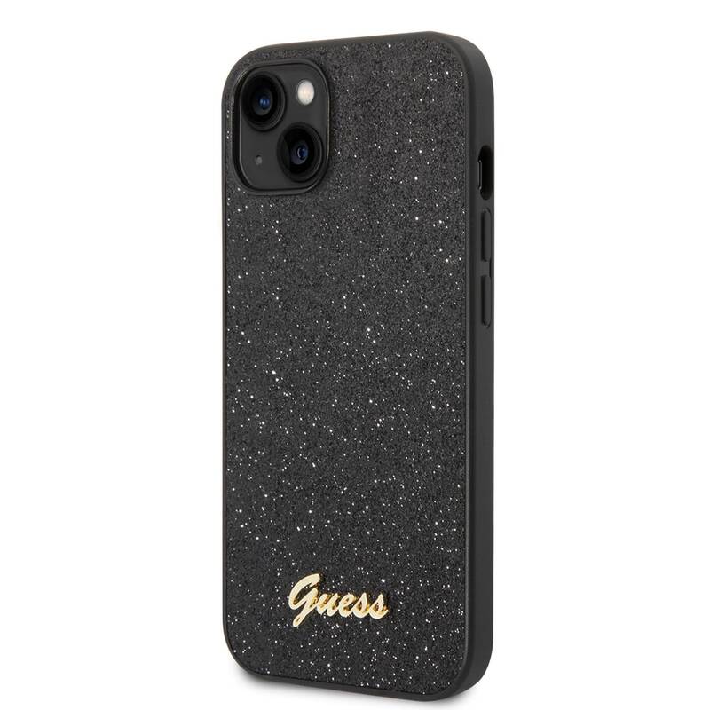 Obrázok Guess PC/TPU Glitter Flakes Metal Logo Zadní Kryt pro iPhone 14 Plus Black