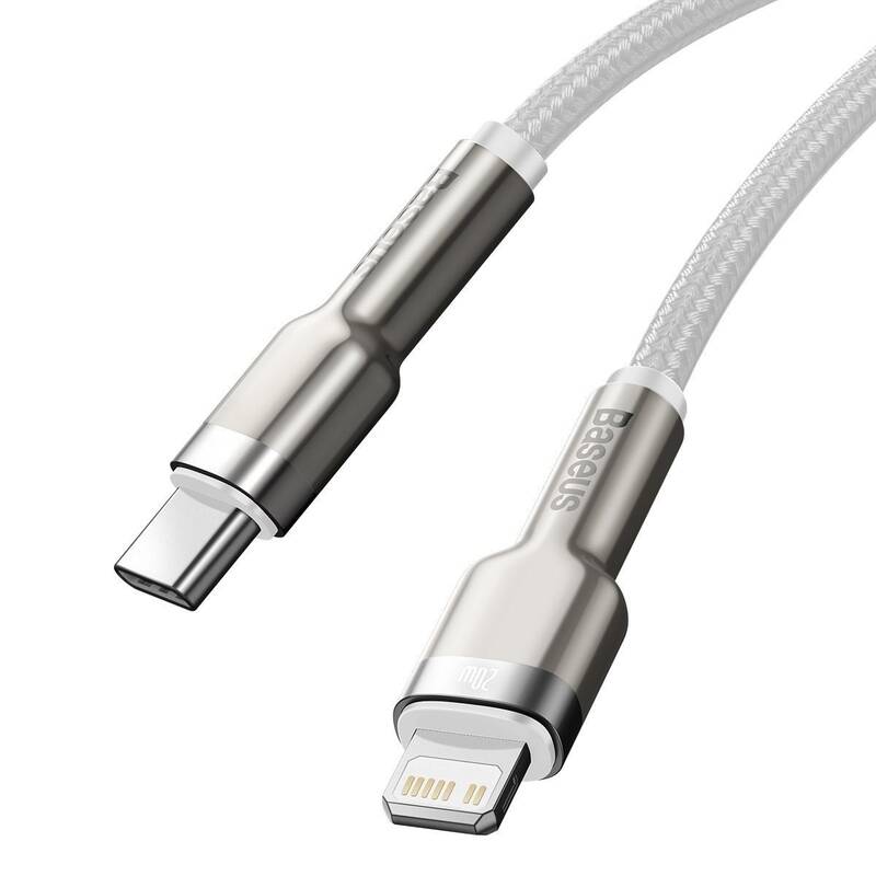 Obrázok Basesu Cafule Series nabíjecí / datový kabel USB-C na Lightning PD 20W 1m, bílá, CATLJK-A02