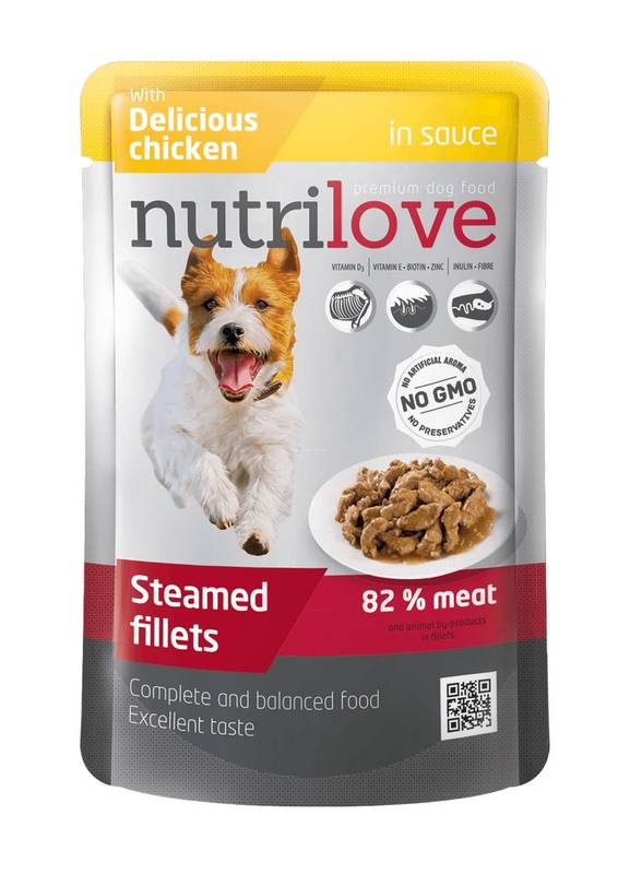 Obrázok Nutrilove Dog pouch Chicken gravy 85 g