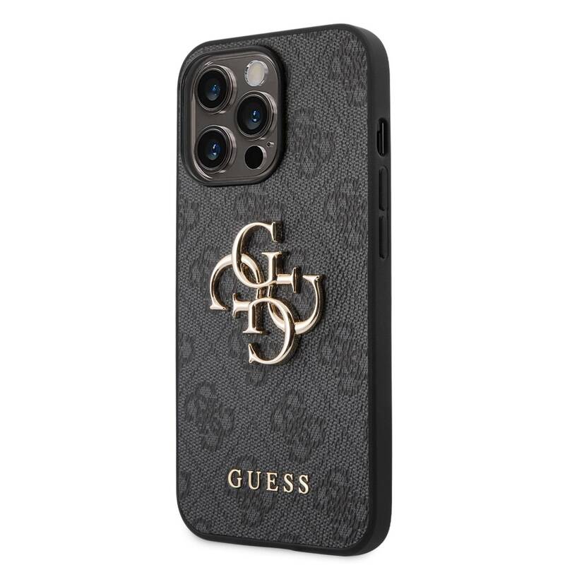 Obrázok Guess PU 4G Metal Logo Zadní Kryt pro iPhone 14 Pro Grey