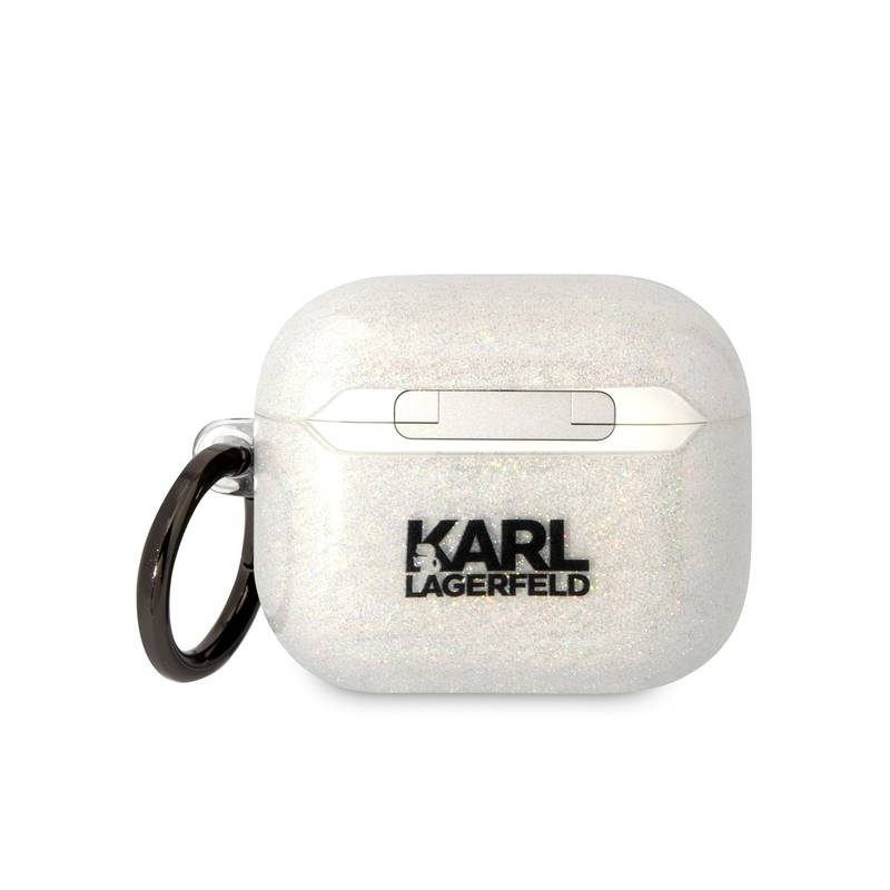 Obrázok Karl Lagerfeld 3D Logo NFT Karl and Choupette Glitter na Airpods 3 (KLA3HNKCTGT) biele