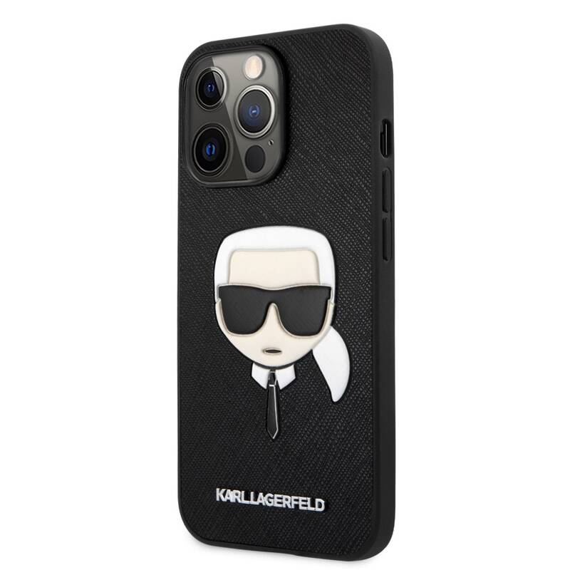 Obrázok KLHCP13LSAKHBK Karl Lagerfeld PU Saffiano Karl Head Kryt pro iPhone 13 Pro Black