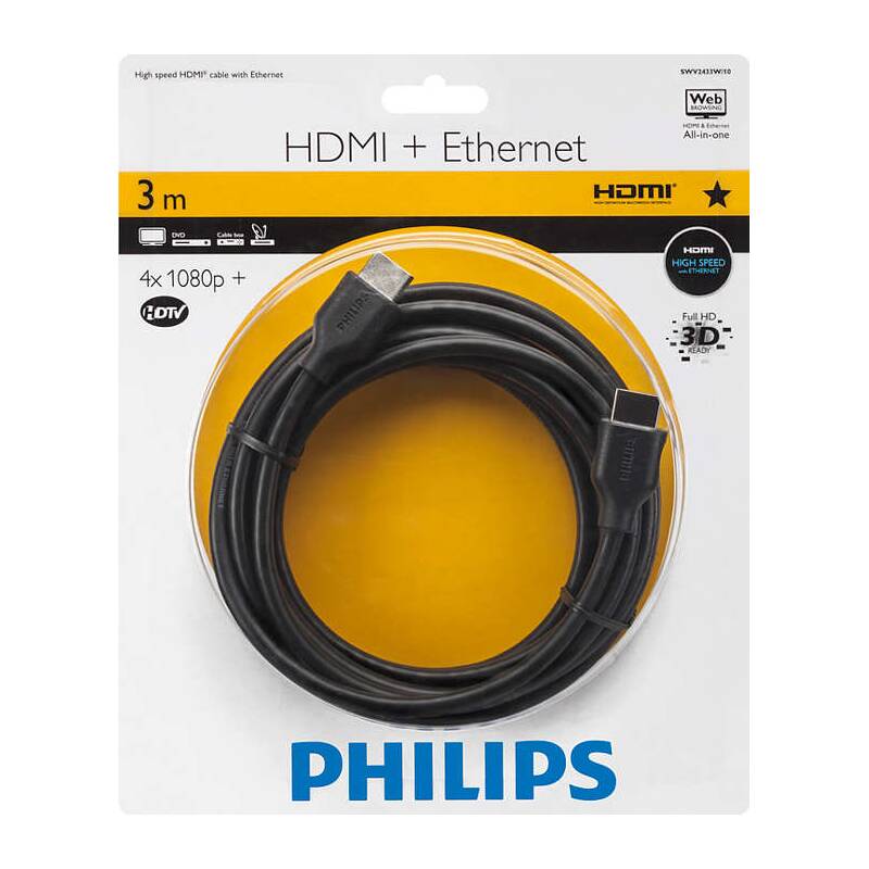 Obrázok Philips HDMI, 3m (SWV2433W/10) čierny