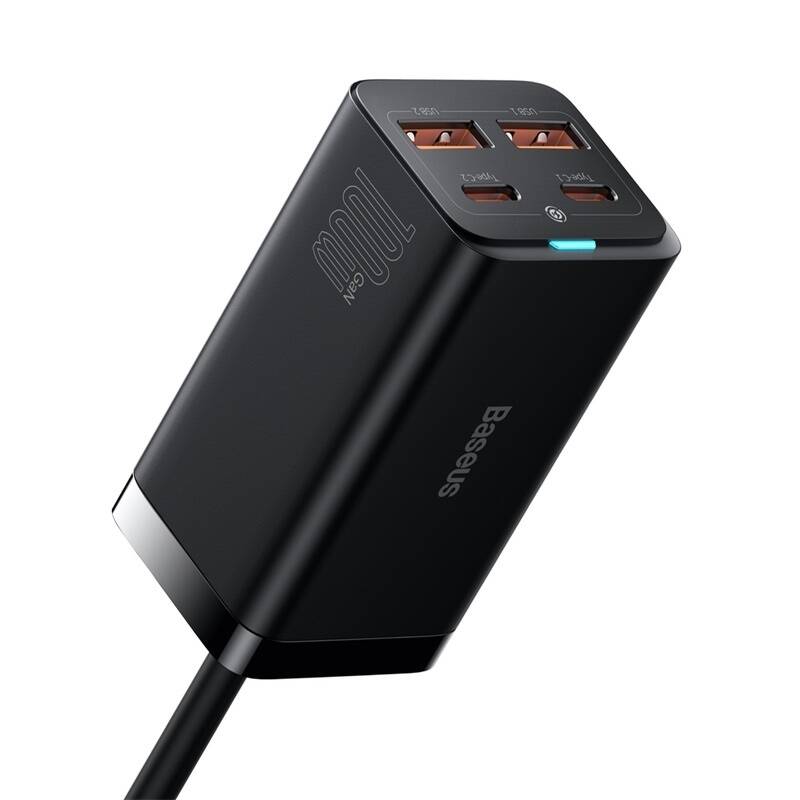 Obrázok Baseus GaN3, 2x USB-A, 2x USB-C 100W (CCGP000101) čierna