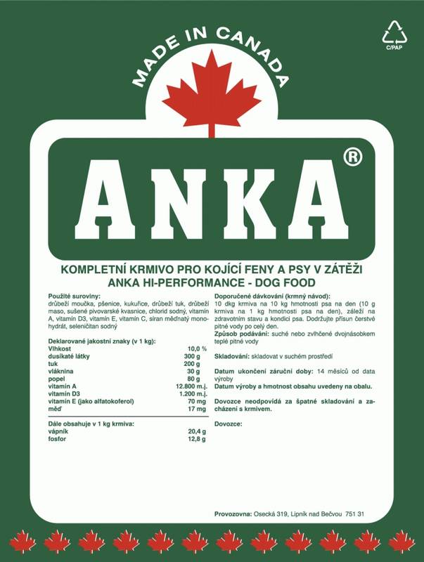 Obrázok Granule Anka Hi Performance 10kg 3687