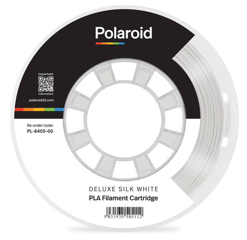 Obrázok Polaroid 250g Universal Deluxe Silk PLA Filament Material - White 3D-FL-PL-8405-00