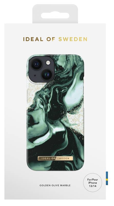 Obrázok iDeal Of Sweden Fashion na Apple iPhone 14 - Golden Olive Marble (IDFCAW21-I2261-320)