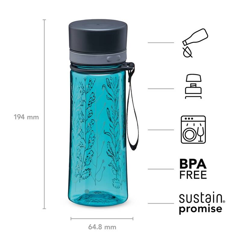 Obrázok ALADDIN AVEO fľaša na vodu 350 ml Aqua Blue Print (10-01101-112)