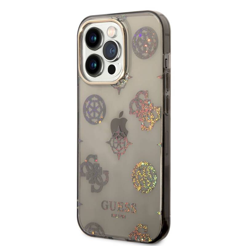 Obrázok Guess PC/TPU Peony Glitter Zadní kryt pro iPhone 14 Pro Black