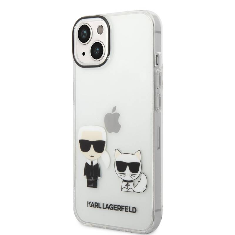 Obrázok Karl Lagerfeld PC/TPU Ikonik Karl and Choupette Zadní Kryt pro iPhone 14 Transparent