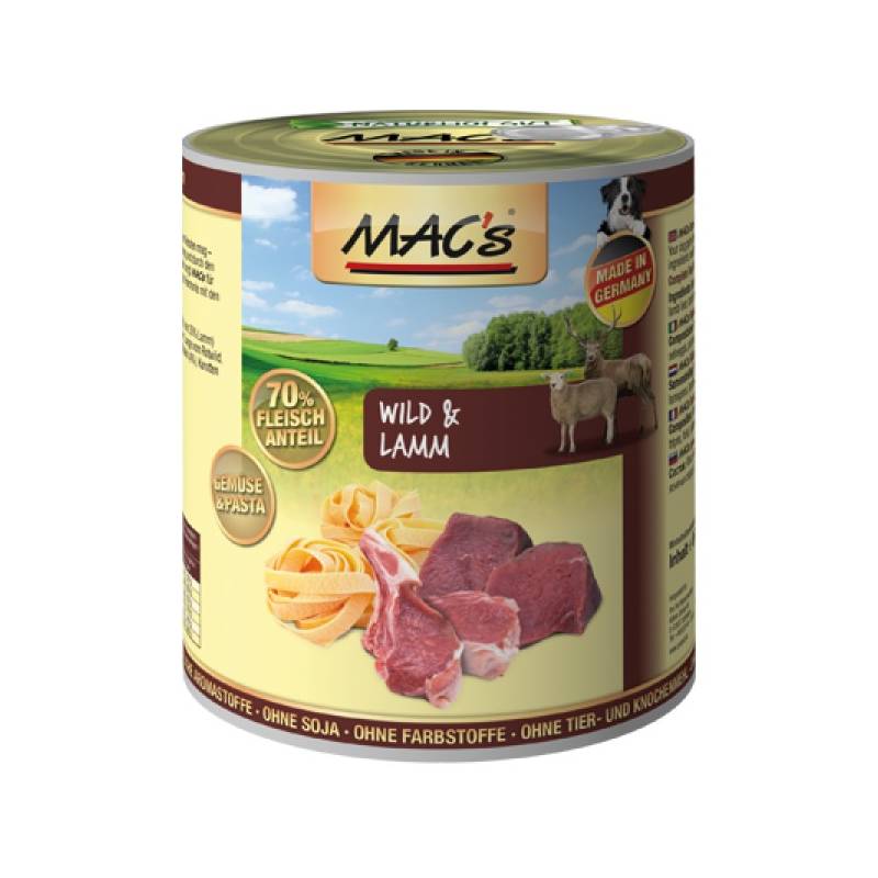 Obrázok MACs Dog Zvěřina a jehně s těstovinami 800g