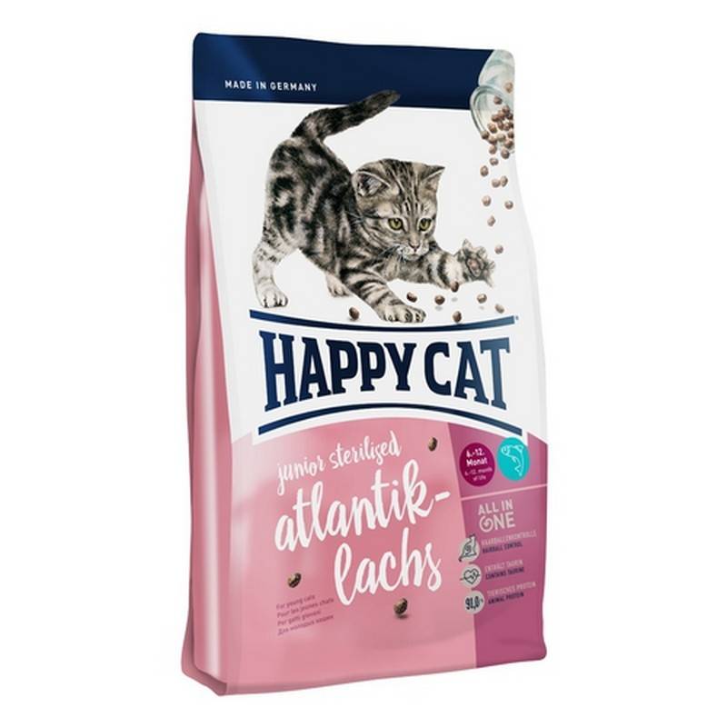 Obrázok HAPPY CAT Junior Sterilised Atlantik-Lachs / Losos  1,4 kg