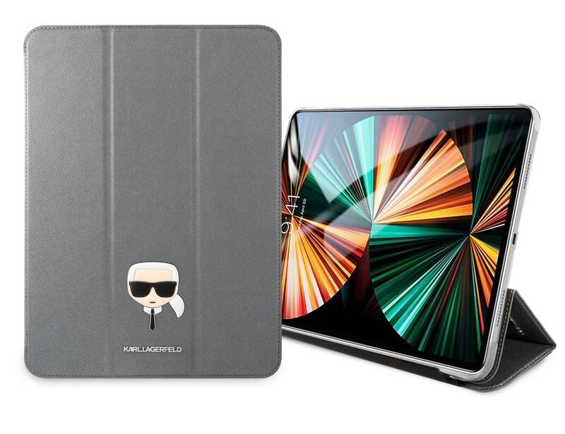 Obrázok KLFC12OKHG Karl Lagerfeld Head Saffiano Pouzdro pro iPad Pro 12.9 Silver